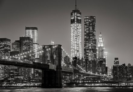 Obrazek Miasto Nocą Nowy Jork Most Brooklyński