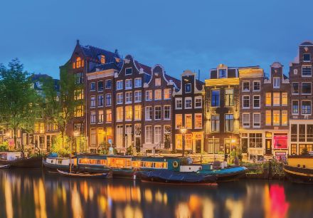 Obrazek Panorama Miasta Amsterdam Widok Rzeka