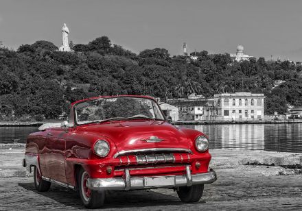 Obrazek Auto Retro Czewrone Cuba Havanna