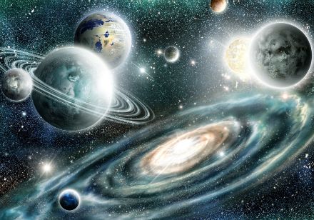 Obrazek Kosmos Planety Gwiazdy Orbita Niebo