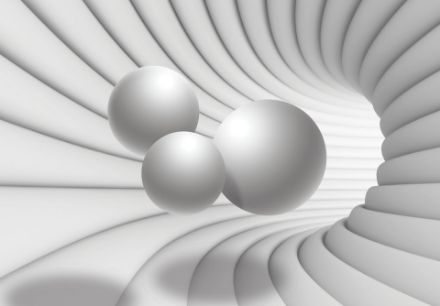 Obrazek 3D Tunel Abstrakcja Kule Białe