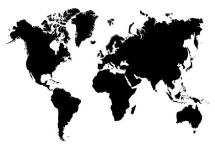 Obrazek Mapa Świata Czarno-Biała Klasyczna