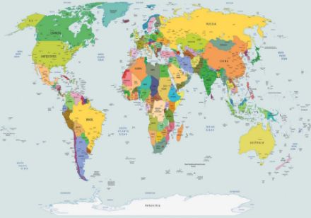 Obrazek Mapa Świata Fizyczna Edukacyjna Szkolna