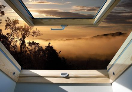 Obrazek 3D Okno Dachowe Widok Krajobraz