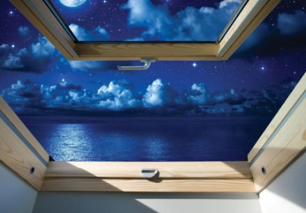 Obrazek 3D Okno Dachowe Niebo Nocą