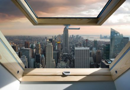 Obrazek 3D Okno Dachowe Panorama Nowego Jorku