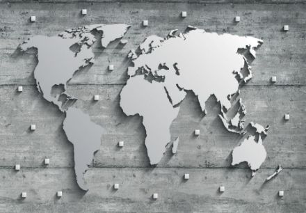 Obrazek Mapa Świata Metal Beton Loft