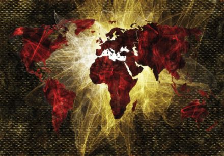 Obrazek Mapa Świata Nowoczesna Cyfrowa Abstrakcja