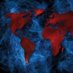 Obrazek 10421 - Rote und blaue Weltkarte