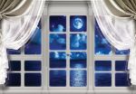 Obrazek 10625 - Blick auf den Nachthimmel aus dem Fenster
