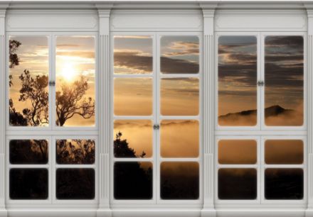 Obrazek 3D Okna Drzwi Przeszklenia Krajobraz