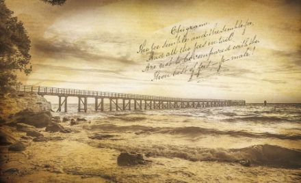 Obrazek Styl Vintage Krajobraz Most Morze