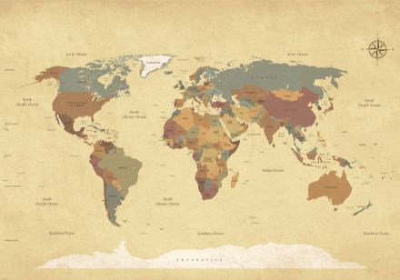 Obrazek Mapa Świata Kontynenty Edukacyjna Szkolna