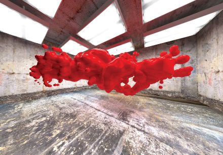 Obrazek Abstrakcja 3D Czerowna Farba Loft