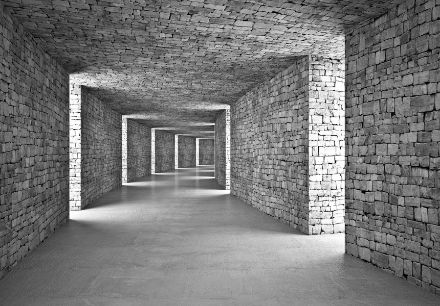 Obrazek 14036 - räumlicher 3D-Steinkorridortunnel