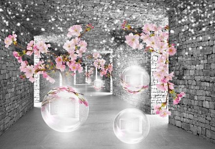 Obrazek 14037 - 3D Przestrzenne Tunel Z Kwiatami