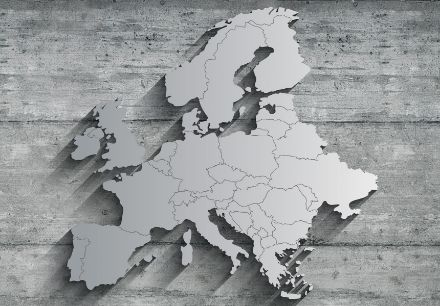 Obrazek 13585 - Srebrna mapa Europy z efektem 3D
