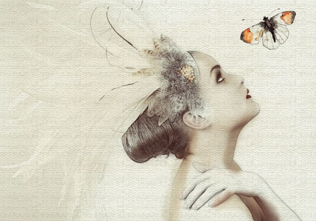 Obrazek 13324 - Die Frau mit dem Schmetterling