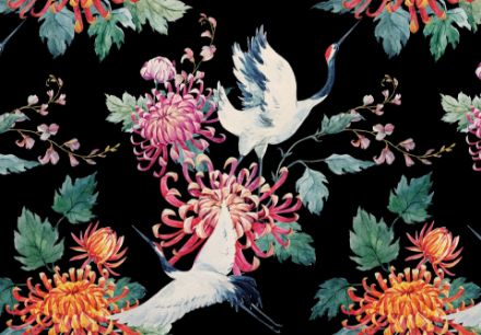 Obrazek Natura Kwiaty Ptaki Żuraw Japoński