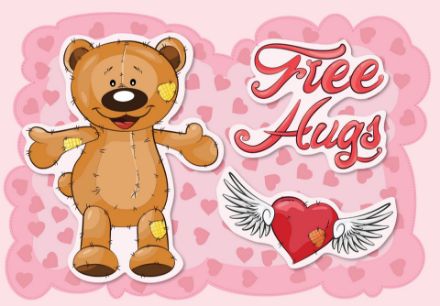 Obrazek Dla Dzieci Dziewczynka Miś Free Hugs
