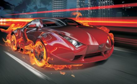 Obrazek Transport Auto Czerwony Sportowy Ogień