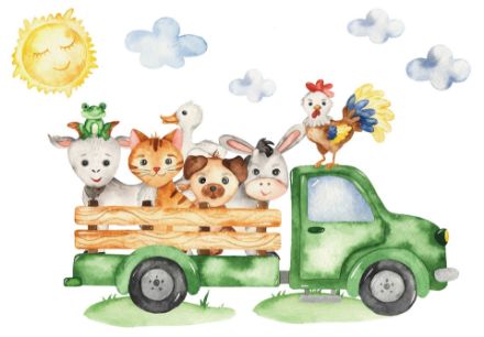 Obrazek 13879 - Zwierzęta farmerskie na ciężarówce