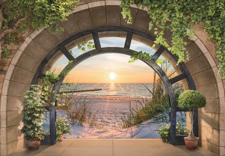 Obrazek 14084 - 3D Przestrzenne Okna Taras Widok Plaża