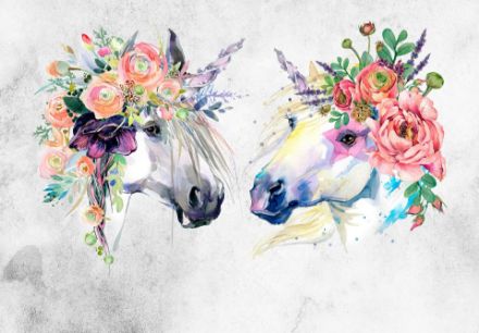 Obrazek 14126 - Sztuka Jednorożce Konie Kwiaty Boho