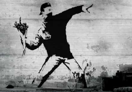 Obrazek Sztuka Reprodukcja Banksy Beton Graffiti