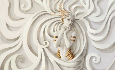 Obrazek Abstrakcja 3D Płaskorzeźba Meduza Ornamenty