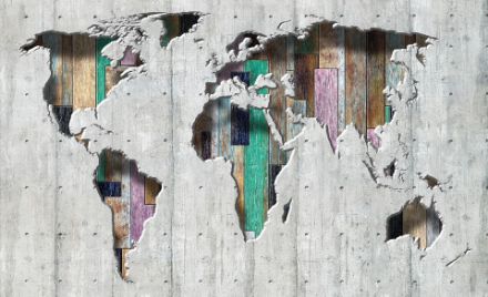 Obrazek 3134 - Mapa świata na betonie