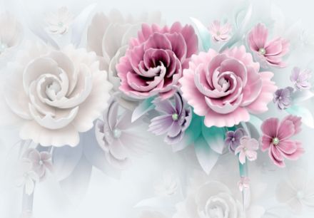 Obrazek 14149 - Natura Kwiaty 3D Pastelowe Ceramika