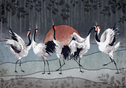 Obrazek 14154 - Zwierzęta Ptaki Tańczące Żurawie Sztuka