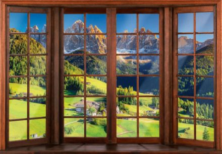Obrazek 14203 - 3D Przestrzenne Okno Widok na Alpy