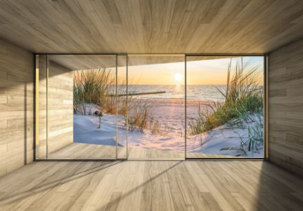 Obrazek 14234 - 3D Okno Tarasowe z Widokiem na Plażę
