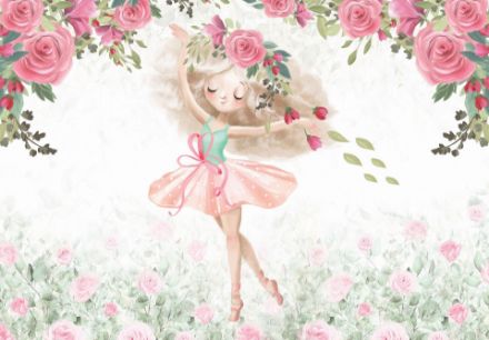 Obrazek 14418 - Dla dzieci baletnica kwiaty malowane