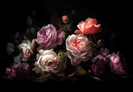 Obrazek 14650 - Sztuka kwiaty malowane róże