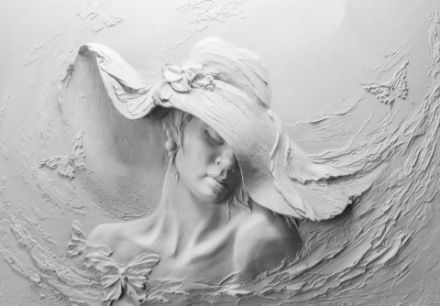Obrazek 14014 - Abstrakcja 3D Kobieta z Kapeluszem 