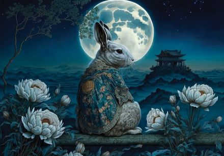 Obrazek 14674 - Sztuka orient królik księżyc