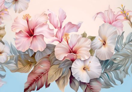 Obrazek 14665 - Natura kwiaty hibiskus malowane